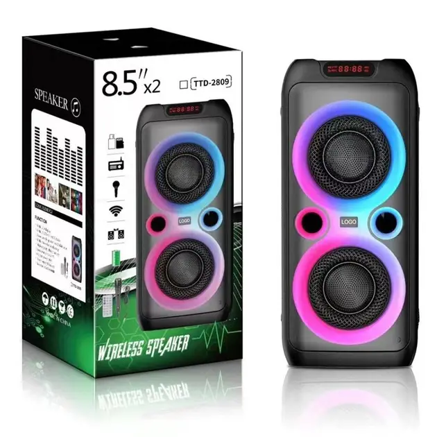 Колонка Bluetooth Wireless Speaker TTD-2809, 20Вт з караоке мікрофоном та пультом керування та підсвічуванням