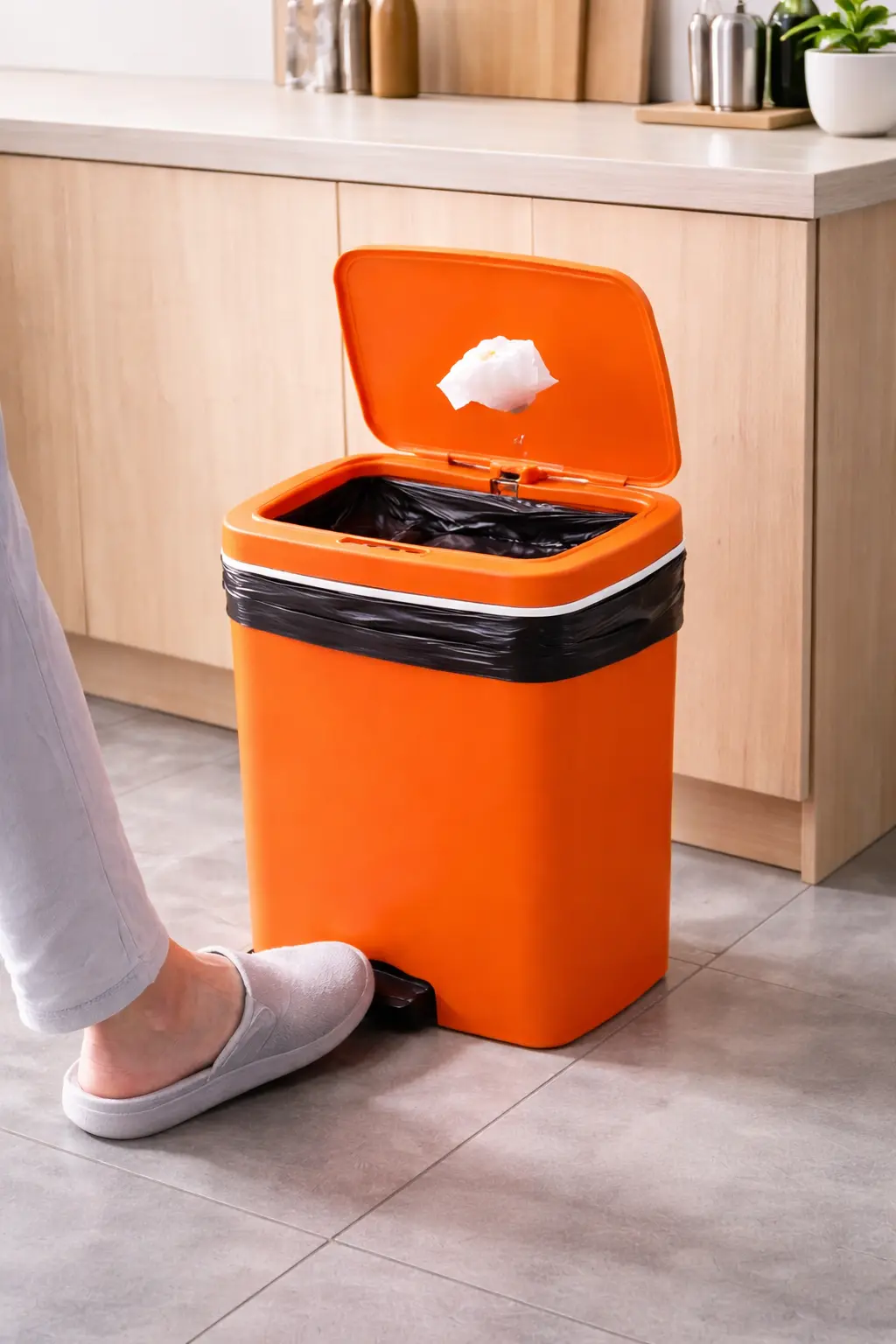 Відро для сміття зі смарт-датчиком Smart trash can 16 л Помаранчевий