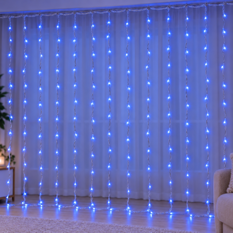 Гирлянда водопад Curtain-Lights Itrains 3×1,5 м Синий — 3