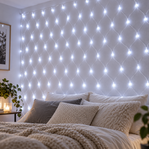 Світлодіодна гірлянда-сітка 1,5×1,5м, 120 LED 8 режимів Білий — 4