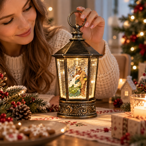 Різдвяна ніч Музичний новорічний ліхтар XMAS WDL 24077A — 3
