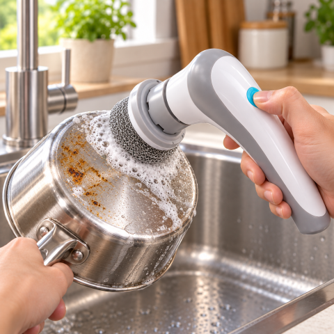 Электрическая щетка для уборки Electric Cleaning Brush 3 в 1 со сменными насадками — 3