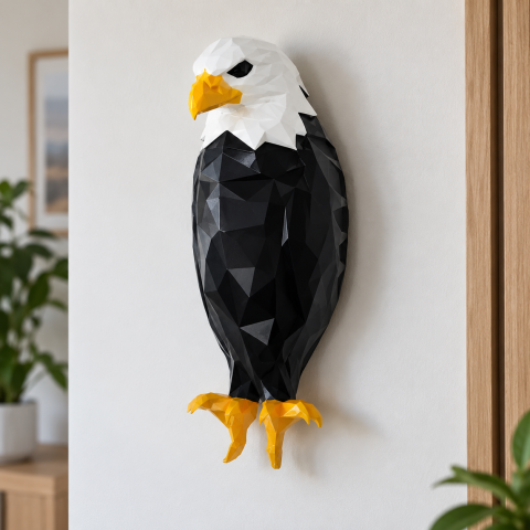 3D Настенный светильник Орел / LED, черно-белый ночник / Подсветка на стену — 2