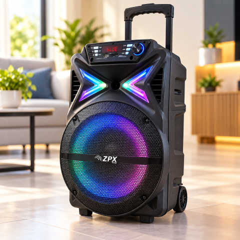 Портативна колонка ZPX Audio ZX-7780 BT з мікрофоном USB/Bluetooth/FM/LED/TWS 350W + пульт ДК — 1