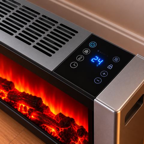 Электрический обогреватель 3D-пламя / Напольный камин 1500W / Обогреватель с LED-имитацией огня — 5