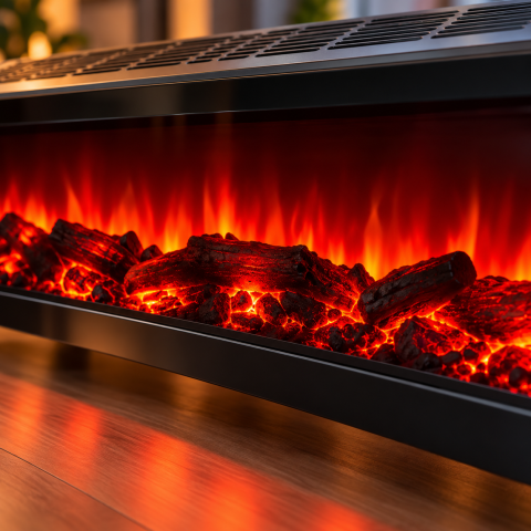Электрический обогреватель 3D-пламя / Напольный камин 1500W / Обогреватель с LED-имитацией огня — 4