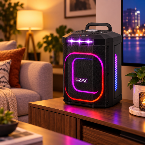 Портативная акустическая система ZPX ZX8823 8" Bluetooth 5.0 TWS / Колонка с LED-подсветкой 250 Вт 3600mAh — 3