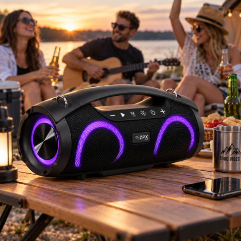 Акустична система ZX-8821 Bluetooth 20 Вт 8" / Портативна колонка з LED-підсвічуванням TWS USB FM — 2