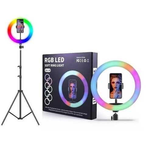 Кольцевая лампа со Штативом RGB 36 см,Светодиодная LED лампа,Кольцевой свет,Разноцветная лампа блогера — 18