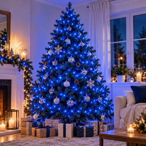 Гірлянда-нитка 180 LED, синє світло / Гірлянда Xmas зелений провід / LED-декор 220В — 2