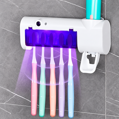 Ультрафіолетовий стерилізатор зубних щіток BRUSH STERILIZER / Тримач для зубних щіток і дозатором зубної пасти — 2