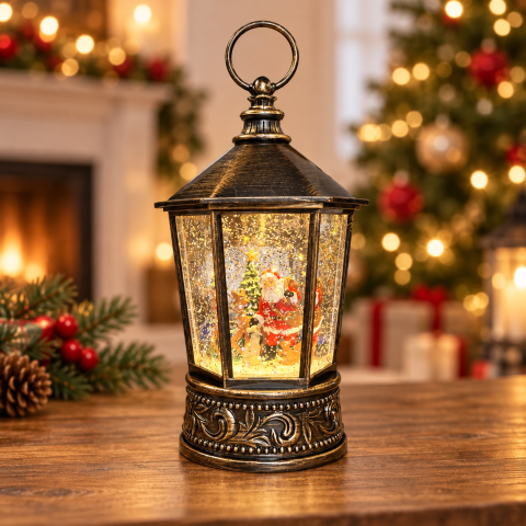 Санта Клаус Музичний новорічний ліхтар XMAS WDL 24077A — 3