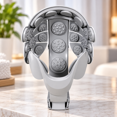 Електронний масажний шолом для голови та шиї / Масажер для голови Easybrain Маssаgеr LY-617Е — 3