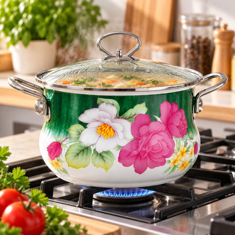 Каструля емальована Benson / Каструля + кришка BN-113 3,6 л — 2