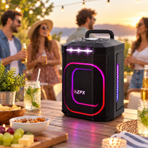 Портативная акустическая система ZPX ZX8823 8" Bluetooth 5.0 TWS / Колонка с LED-подсветкой 250 Вт 3600mAh — 2