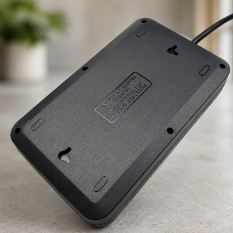Чорний Мережевий фільтр на 5 розеток HG-2505 / Подовжувач на 2м 4×USB+Type-C чорний / Фільтр мережевий 2500Вт — 7