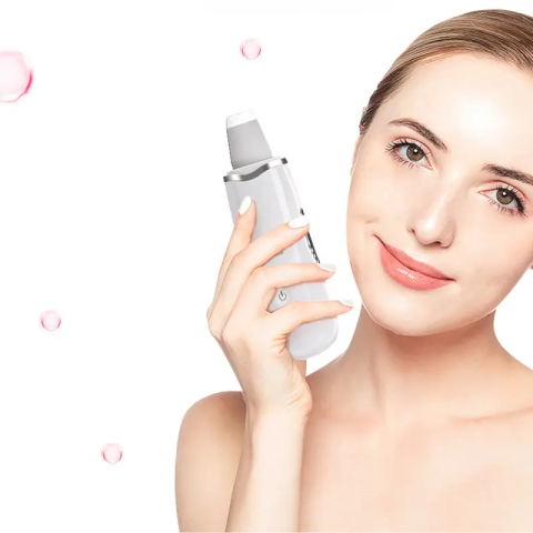 Ультразвуковой скраббер портативный для чистки лица Face Cleaner 8816 / Очиститель поров / Скрабер лифтинг — 12