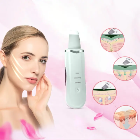 Ультразвуковой скраббер портативный для чистки лица Face Cleaner 8816 / Очиститель поров / Скрабер лифтинг — 11
