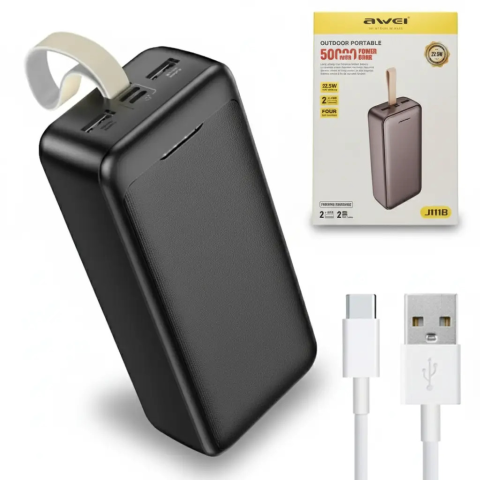 Мобильный аккумулятор (Power Bank) AWEI J111B  / Повербанк 50000 mAh 22.5W — 4