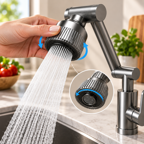 Поворотный смеситель Faucet с аэратором / Кран-трансформер 360° — 4