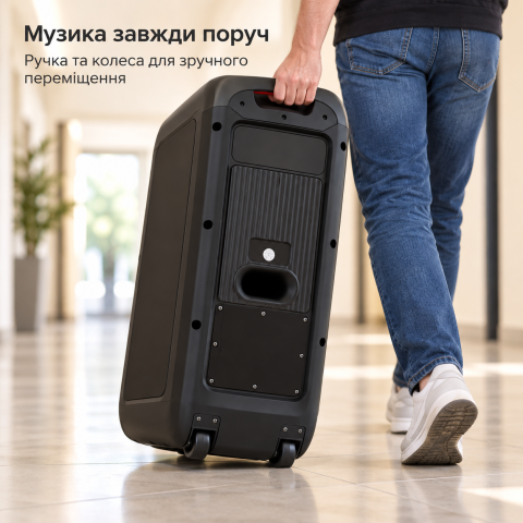 Портативна акумуляторна LED колонка ZPX ZX-7785 + бездротовий мікрофон 800Вт — 3