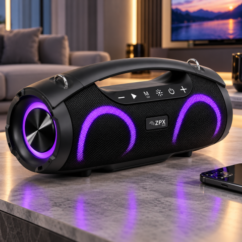 Акустична система ZX-8821 Bluetooth 20 Вт 8" / Портативна колонка з LED-підсвічуванням TWS USB FM — 1