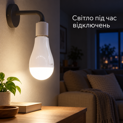 Аккумуляторная LED-лампа CK-8039 E27 / Ламочка в патрон 20 Вт+ 2 аккумулятора — 3