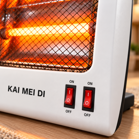 Електричний кварцовий обігрівач KAI MEI DI 2 режими / Настільний інфрачервоний теплоівенілятор 800 Вт — 3