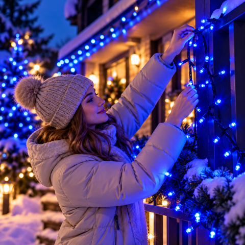 Зовнішня гірлянда-нитка String-Lights 100L 3.3B, 10 м 100 LED Синій — 3
