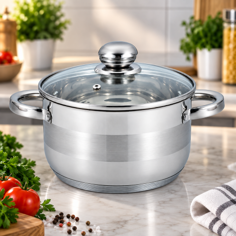 Каструля Benson 4,5л BN-220 з кришкою Ø22×12см — 1