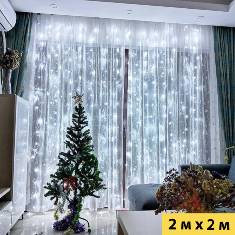 Гірлянда Світлодіодна Штора Xmas 160 LED 2х2 м Білий USB — 8
