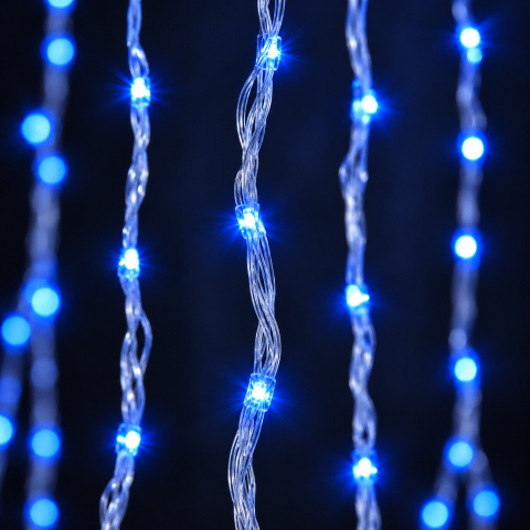 Гирлянда водопад Curtain-Lights Itrains 3×1,5 м Синий — 2