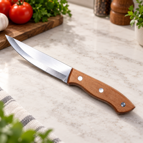 Нож с деревянной ручкой 7" 178мм / Нож с металлическими заклепками — 2