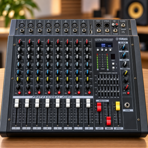 Аудио микшер 8 канальный Mixer BT 808D 8CH / Звуковой пульт-микшер усилитель с 16-битным процессором — 1