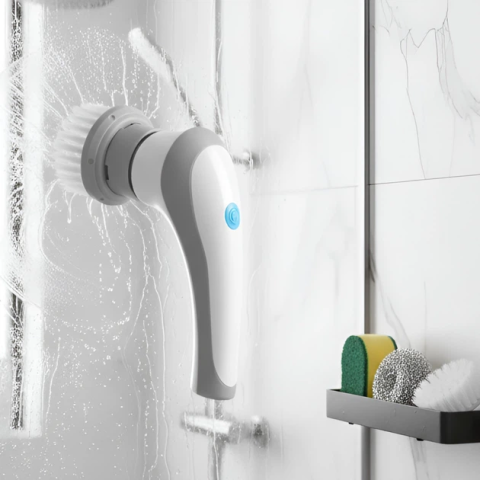 Электрическая щетка для уборки Electric Cleaning Brush 3 в 1 со сменными насадками — 5