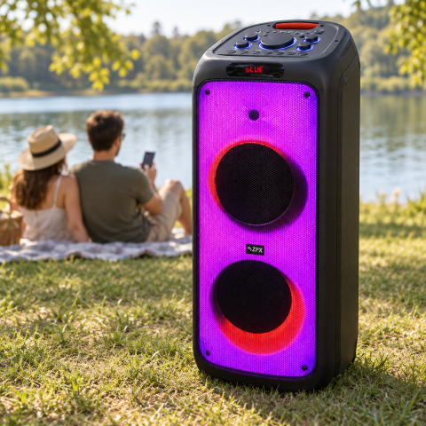 Акумуляторна портативна колонка ZPX ZX-7789 800 Вт 2×10″ + бездротовий мікрофон — 3