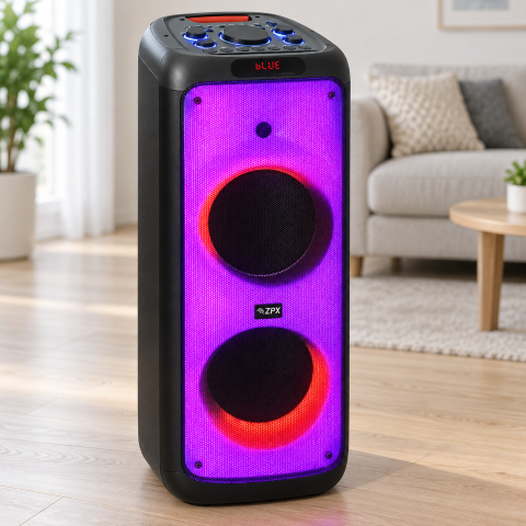Акумуляторна портативна колонка ZPX ZX-7789 800 Вт 2×10″ + бездротовий мікрофон — 1