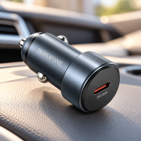 Адаптер CAR BZ32A Fresh PD30W+QC3.0 / Зарядний пристрій для автомобіля / Прикурювач перехідник - Type-C — 1