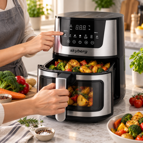 Аерофритниця, SkyBerg 4200W 8855S / Аерогриль сенсорне керування без масла / Мультипеч 8L — 3