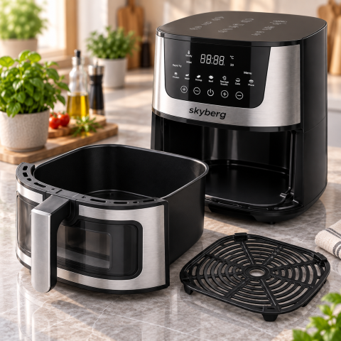 Аерофритниця, SkyBerg 4200W 8855S / Аерогриль сенсорне керування без масла / Мультипеч 8L — 4