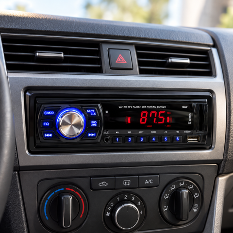 Автомагнитола 1044P + парктроник на 4 датчика / Магнитола в авто 1DIN / Автомагнитола MP3 — 2