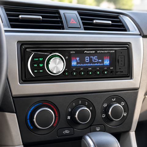 Автомагнитола 2055 ISO / Магнитола MP3+FM+USB+SD карты памяти +AUX 4x50W / Автомагнитола+пульт — 2