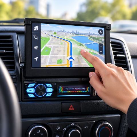 Автомагнитола 7150G GPS 1DIN / Магнитола с Bluetooth и выездным экраном 7" / Автомагнитола сенсорная+2 пульта — 2