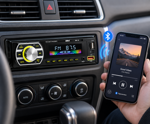 Автомагнитола MP3 BM-18 BOSCHMANN / Магнитола с пультом дистанционного управления / Автомагнитола с Bluetooth — 2