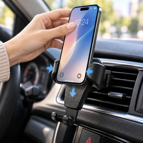 Автомобільний утримувач телефону для вентиляційного отвору / Universal Gravity Air Vent Car Mount / Універсальний автоутримувач — 4