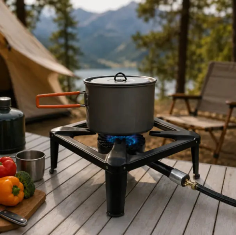 Чавунна газова плита Gas Cooker SGB-04D 40x40см для балонів, газ пропан/бутан — 2