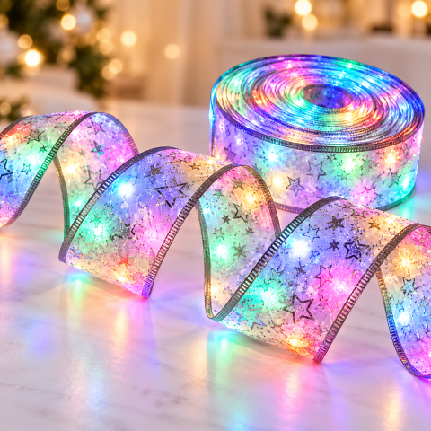 Світлодіодна ялинкова гірлянда у вигляді стрічки 50 Led 5 метрів Мульті / Новорічний декор / Christmas Decoration — 1