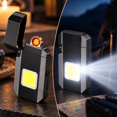 Зажигалка спиральная USB 6002 M8 с LED-фонариком — 2