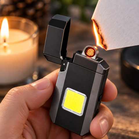 Зажигалка спиральная USB 6002 M8 с LED-фонариком — 3