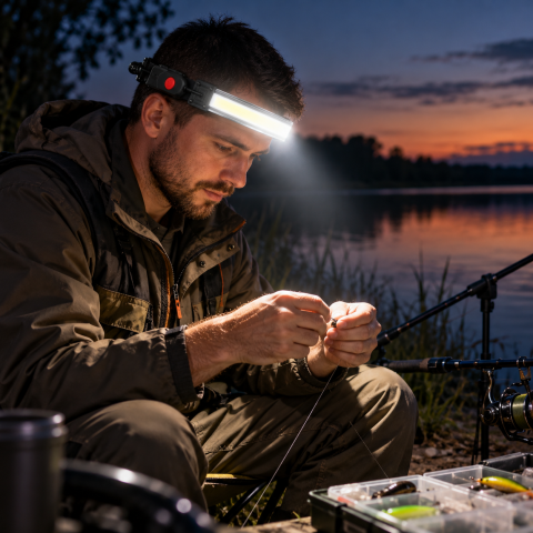 Налобный аккумуляторный фонарь XQ-T1C 26LED / Гибкий фонарь COB-лента с USB-зарядкой 3 режима — 7